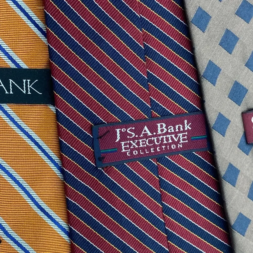 Lot of 13 JOS A BANK 100% Silk Necktie Striped Paisley Geometric Ties USA VTG